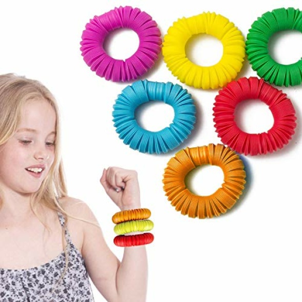 OleOletOy Sensory Stretch Tubes Colorful Party Favor Fidget Toys with Funny Pop 