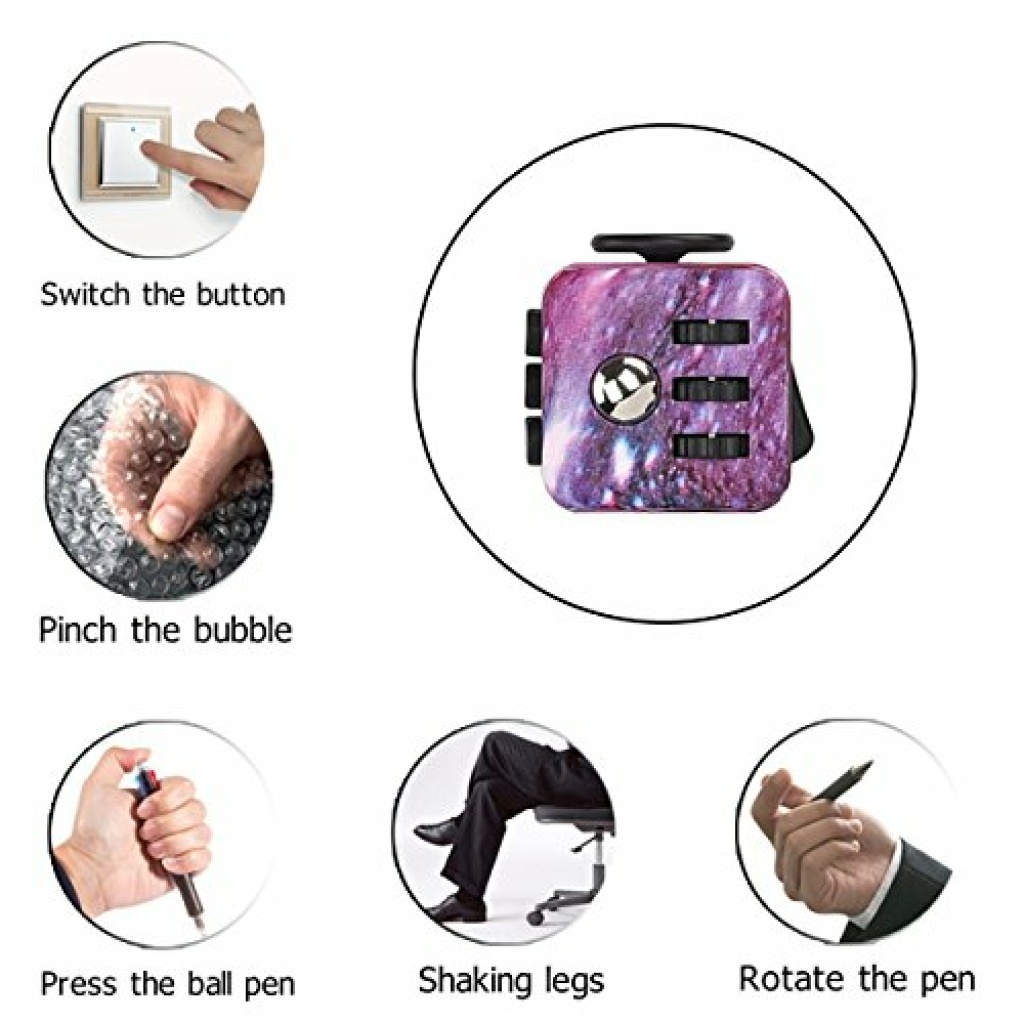 12 Sided Fidget Cube ADHD Toy Cube Antsy Labs Anti-Stress