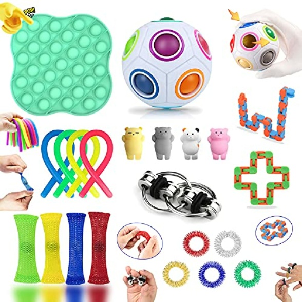 Pack of 18 Fun Sensory Toys Fidget  Autism ADHD Special Needs Gift Pack UK 
