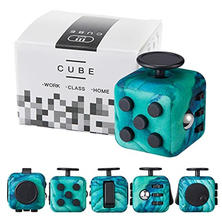 Yetech Green Fidget Toy Cube Toy ADHD Stress Anxiety Relief Toy With 6