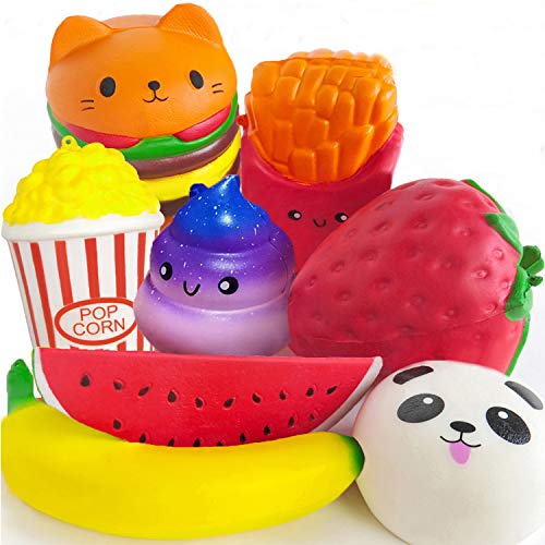 Slow Rising Push Squishy Toys Galaxy Jumbo Pop Squishies Scented Stress Relief Anti Anxiety ADHD EDC Squeeze Mochi Pack Toys for 3-12 Years Old Kids &Adults Large Panda Squishies Fidget Toys Galaxy 