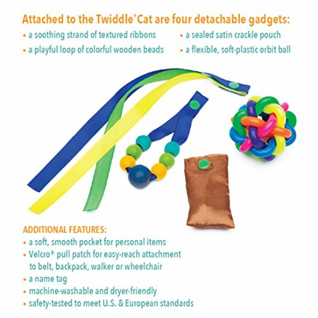 TwiddleCat White Sensory & Fidget Toy for Autistic Children, Dementia