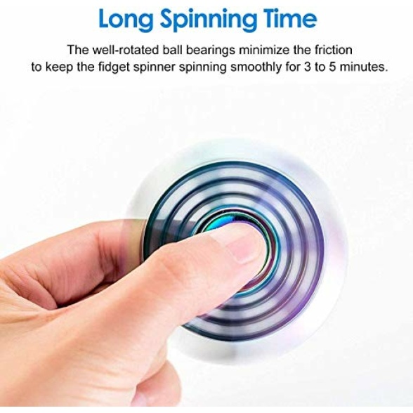 Tri Fidget Hand Spinner 2 Pieces Metallic Metal Toy Stress Reducer Ball  Bearing High Speed Spinners - May help with ADD, ADHD, Anxiety, and Autism  by