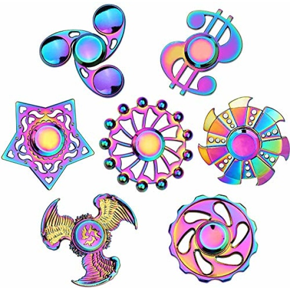 Rainbow Anti-Anxiety Fidget Spinner [Metal Fidget Spinner] Figit Hand Toy  for Relieving Boredom ADHD, Anxiety (Round)