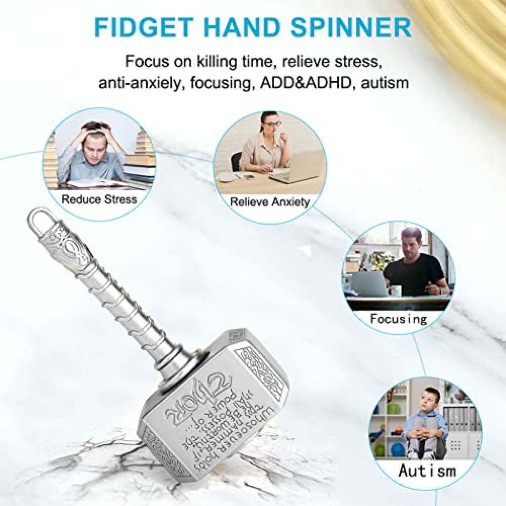 Infinity Gear Fidget Toy, Solid Metal Never Ending Flippy Novelty Kinetic Desk Toy, Relieve Stress, Anxiety, Promotes Focus, Keep Fingers/Hands Busy, Avoid Bad Habits (Rainbow