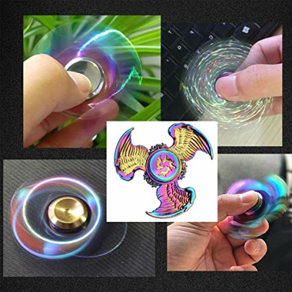 Rainbow Fidget Spinner Toys Metal 3 Pack Set, Small Handheld Finger Hand  Spinners Fidgeting Toy for Kids Adults Spinning Top Focus Desk Toys  Fingertip