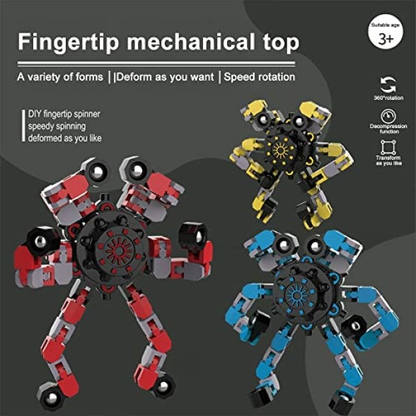 Fidget Spinners Toys, Funny Handheld Fidget Spinner, Fidgets Sensory Toys  Transformable Fingertip Gyro Toy Transformable Finger Spinners Stress  Relief