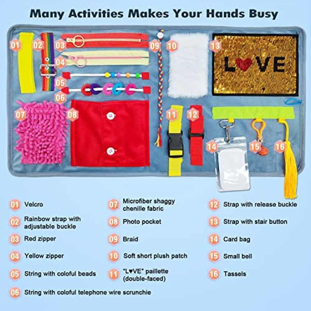 Fidget Blanket for Adult Dementia Activities for Seniors Suitable for