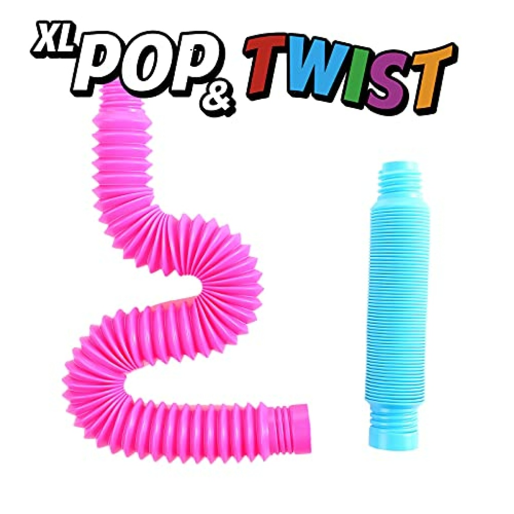 Fidget Rube Fidget Pop Tube Toys for Kids and Adults, 4 X-large Pop Multi-Color ...