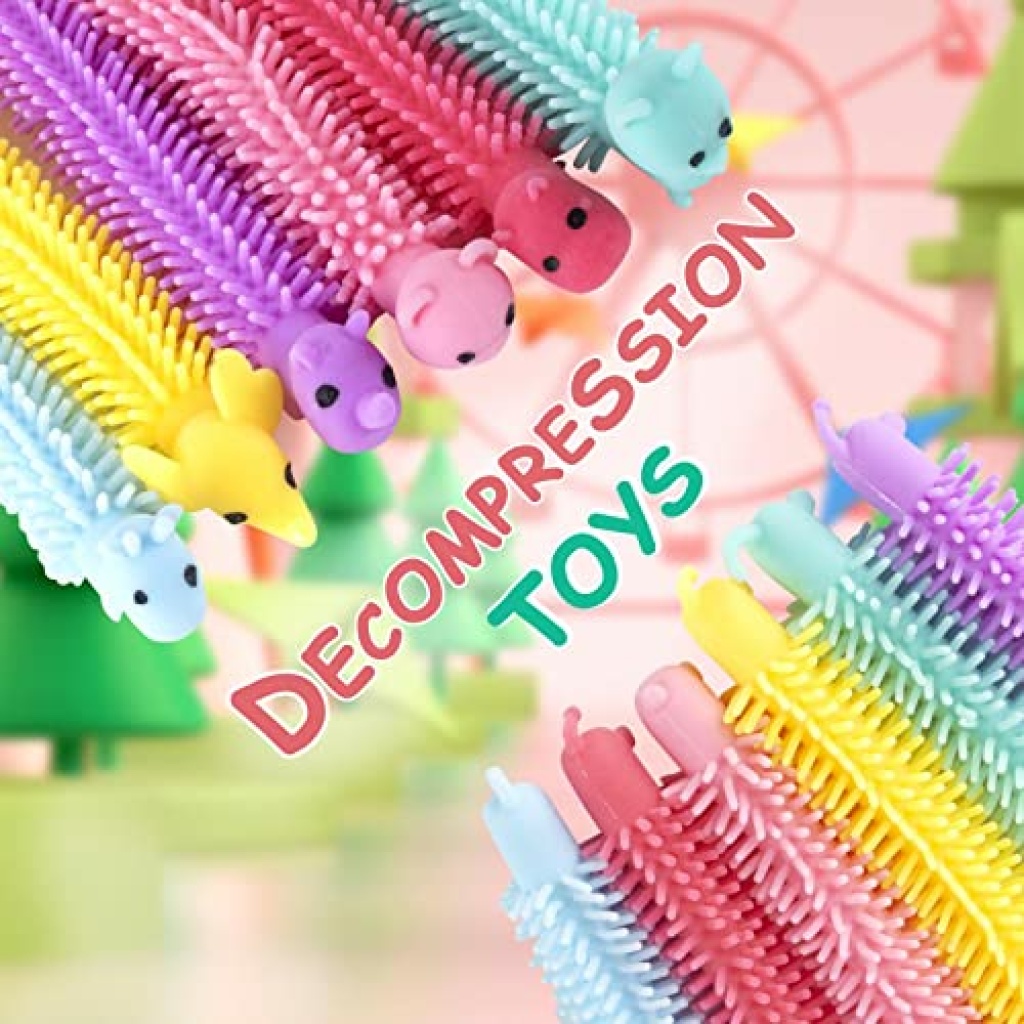 AWAVM 6 PCS Colorful Sensory String, Fidget String Toys, Squeeze Noodle ...