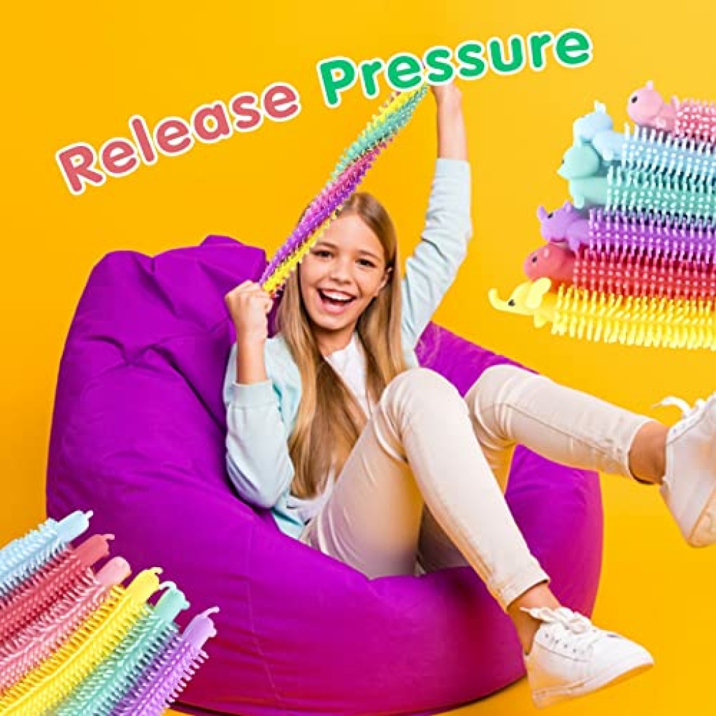 AWAVM 6 PCS Colorful Sensory String, Fidget String Toys, Squeeze Noodle ...