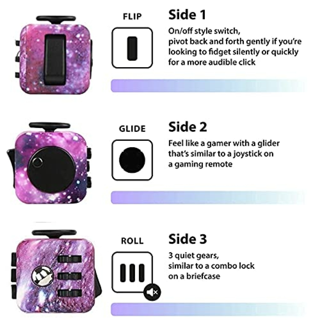 Chennyfun 2 Jouets Fidget Cube Galaxy – Anti-stress, Infini Cube, Décompression, Pour Enfants Et Adultes