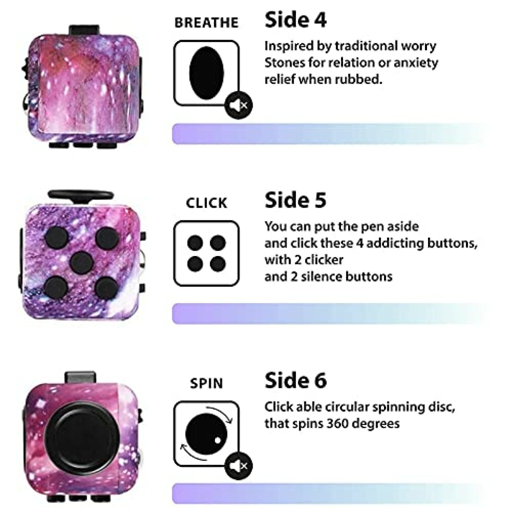 Chennyfun Fidget Toy Set, 2PCS Galaxy Jouet Cube, Fidget Toys Et Cu Infini Fidget Blocs Decompression Jouets Cube Anti Str Amz B