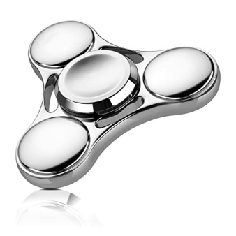 Hand Spinner Metal Tri Fidget 4 Gear Link Desk Toy Kids Or Adult with Case  - NEW