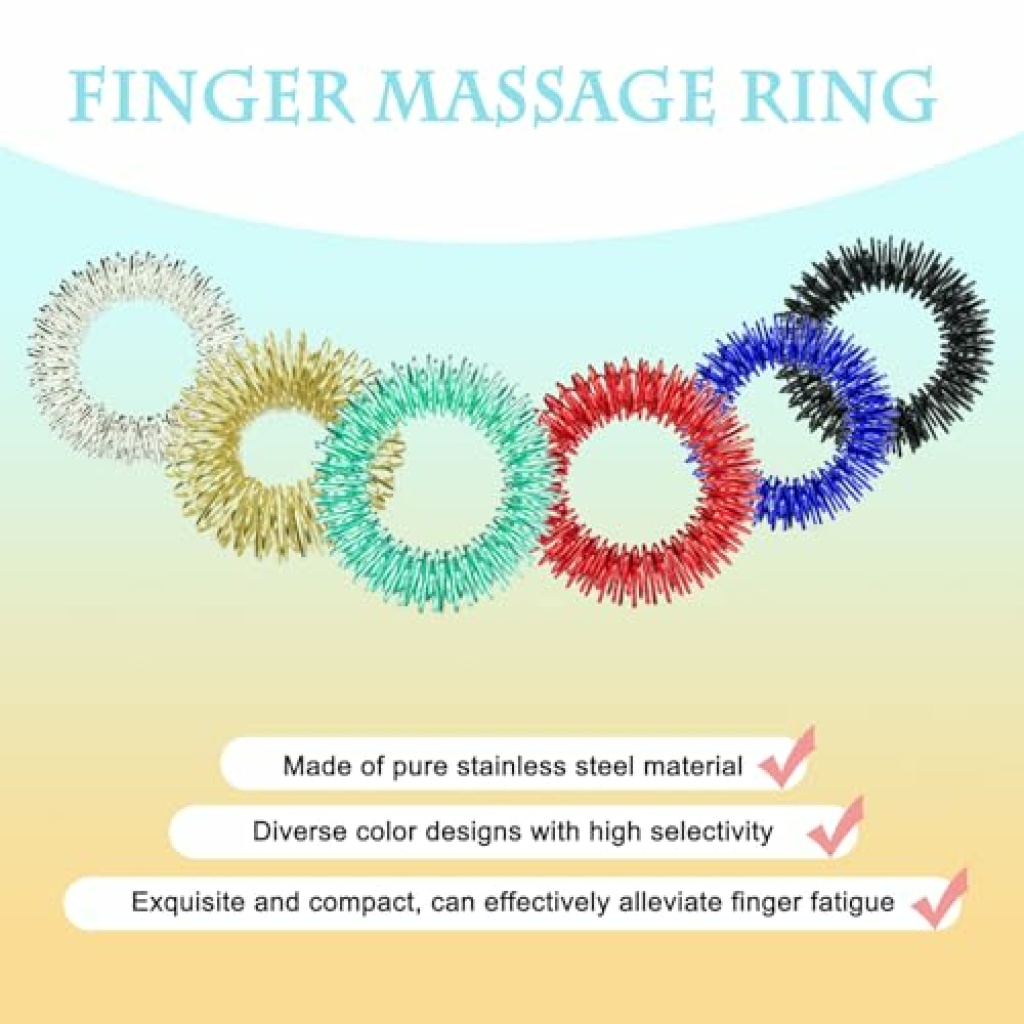 Therapy Rings Soft 30pcs Acupressure Rings with Drawstring Bag, Massage Rings for Stress ...