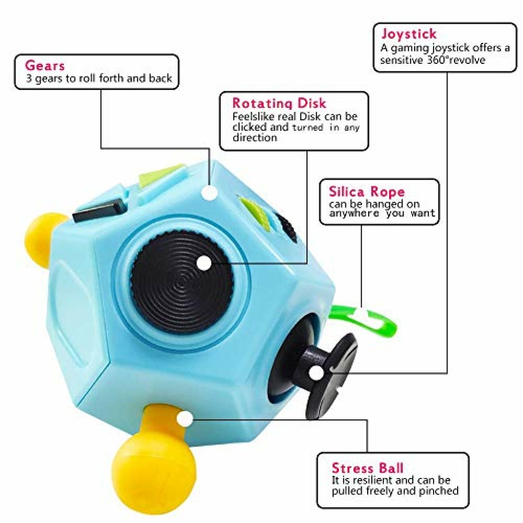 12 Sided Finger Cube Toys, Fidget Toys Relief Stress, Autism and ...