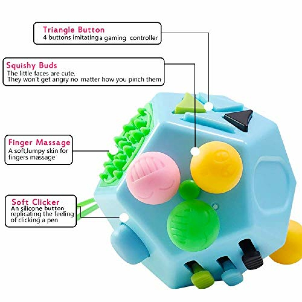 12 Sided Finger Cube Toys, Fidget Toys Relief Stress, Autism and ...