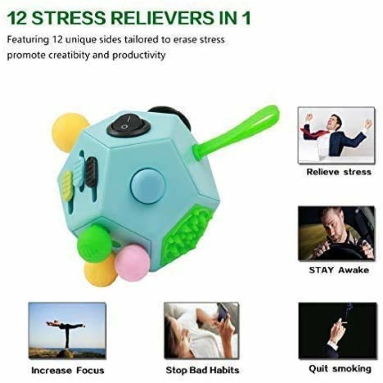 12 Sided Finger Cube Toys, Fidget Toys Relief Stress, Autism and ...